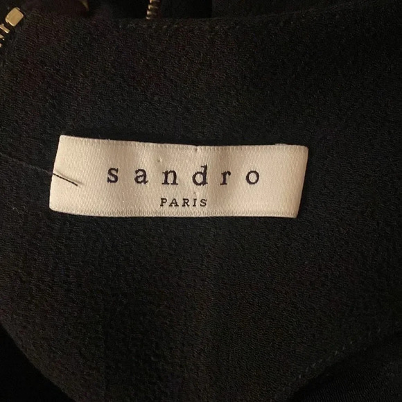 Sandro Paris FR sz 1 US sz S black mini dress zip back excellent pre owned cond - Picture 7 of 9